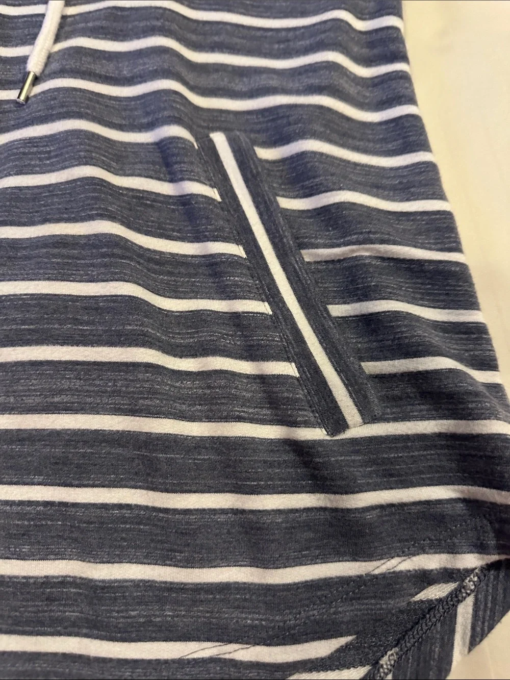 Market & Spruce Blue and White Striped Hoodie - Picture 5 of 8